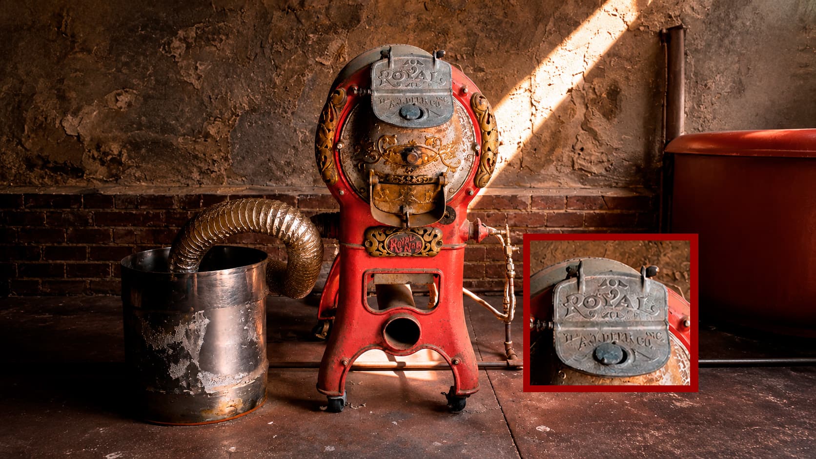 The original Royal coffee roaster that gave Café Royal its name, 1918